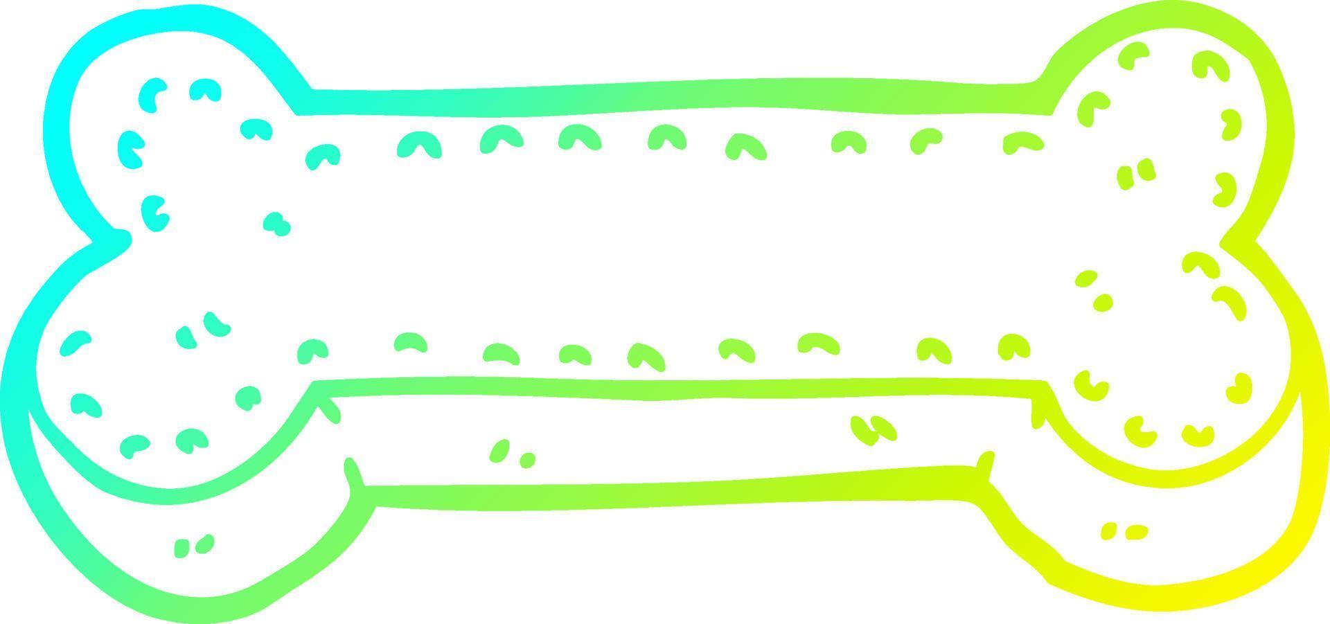 cold gradient line drawing cartoon dog biscuit vector