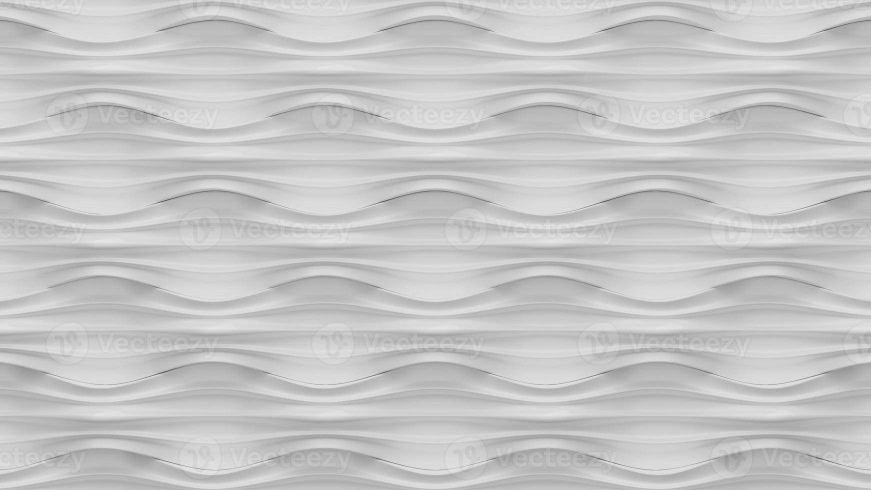 White wave pattern stands out on the background, horizontal wave wall texture. interior wallpaper , 3d illustration. photo