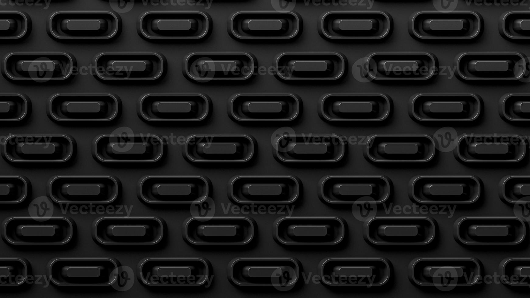Luxury black high and low gradients wall on background , With geometric pattern, 3D Illustration. photo