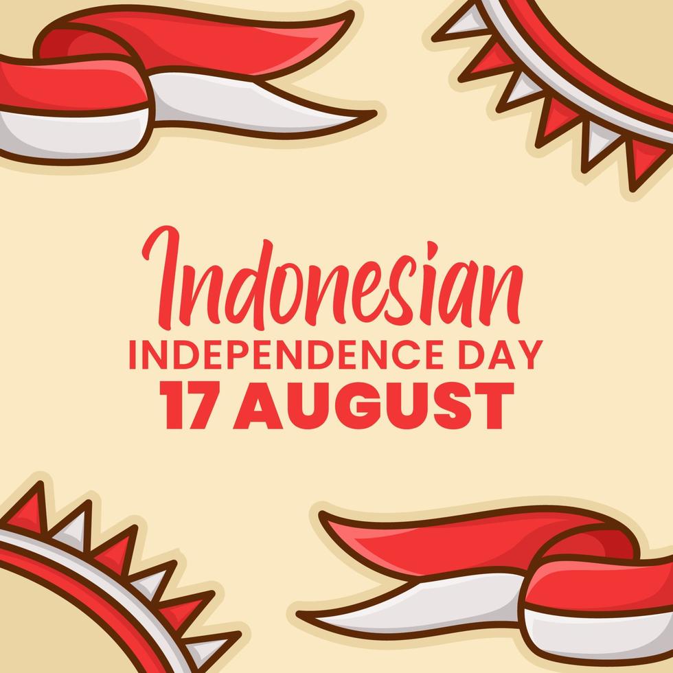 ilustración vectorial de diseño gráfico con antecedentes del día de la independencia de Indonesia. 77a celebración del día de la independencia vector