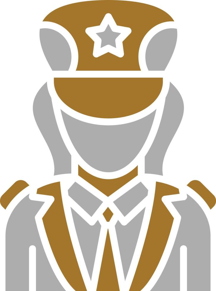 estilo de icono de capitán vector