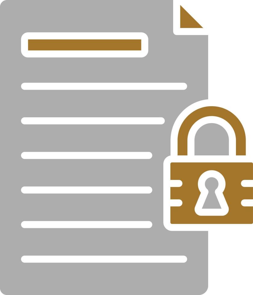 Document Locked Icon Style vector