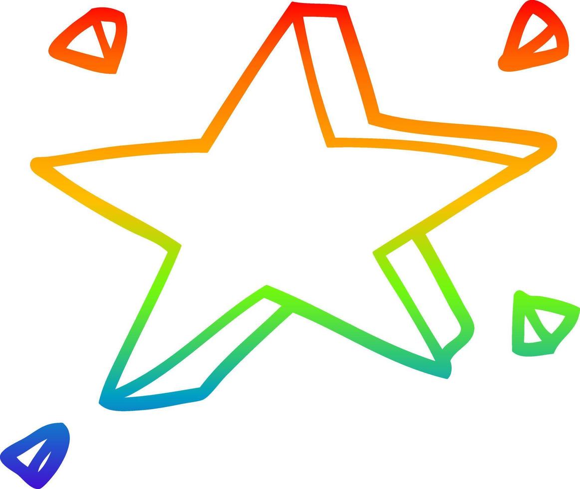 arco iris gradiente línea dibujo dibujos animados amarillo estrellas vector