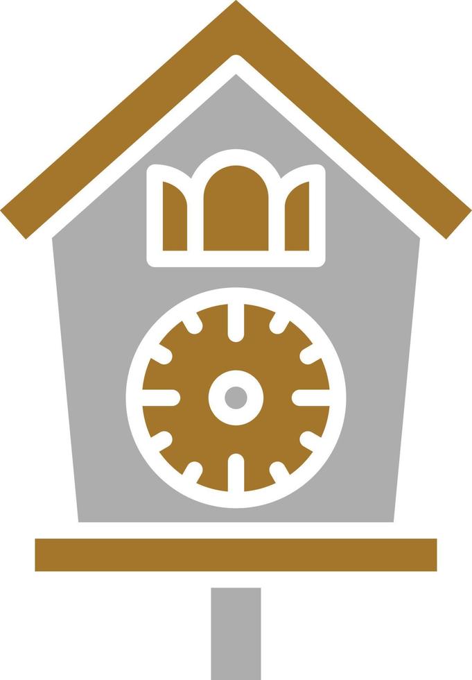 estilo de icono de reloj de cuco vector