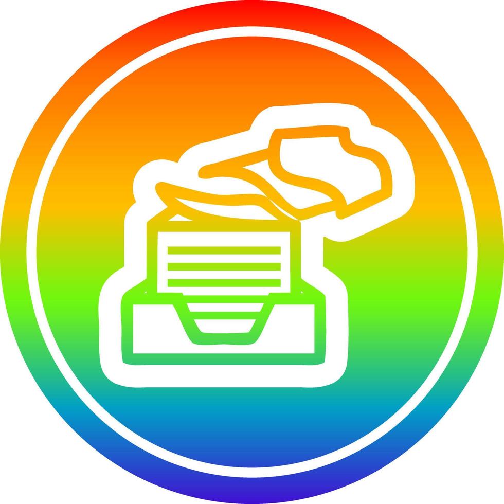 office paper stack circular in rainbow spectrum vector