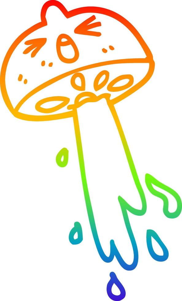 rainbow gradient line drawing cartoon squirting lemon vector