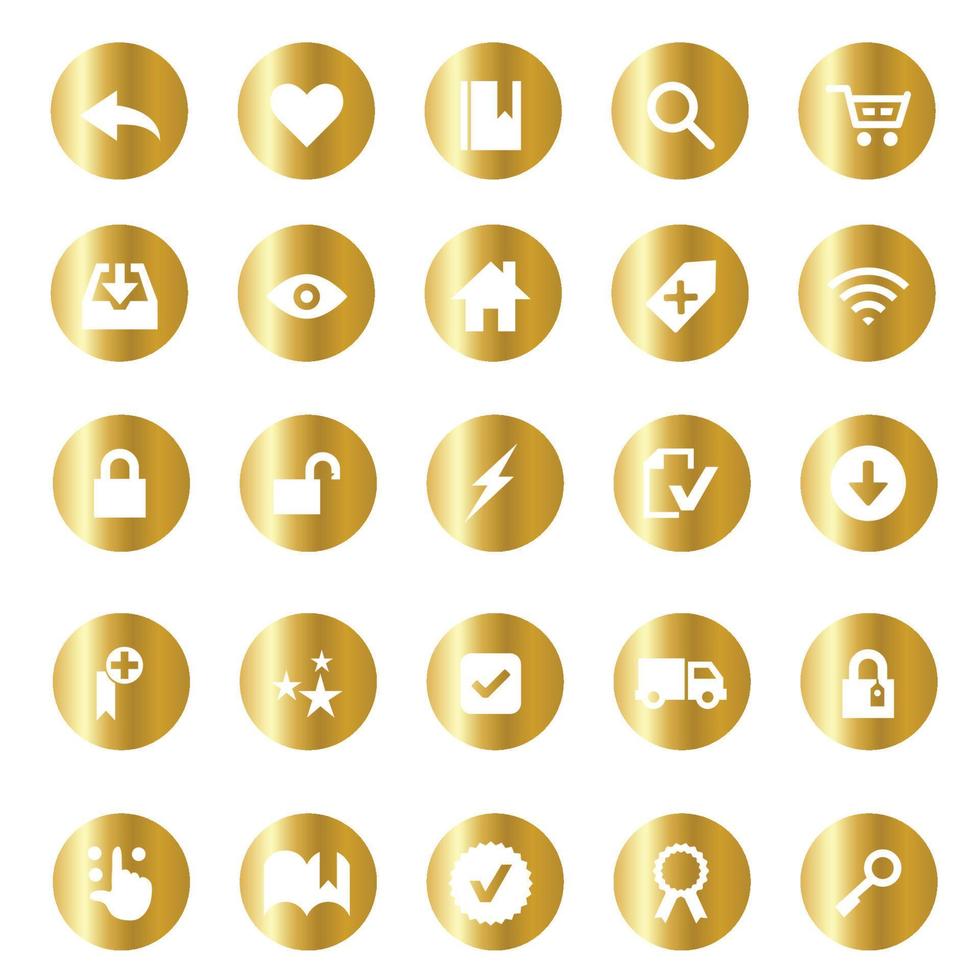 Gold ecommerce and online shopping icons orbis series 10657107 Vector ...