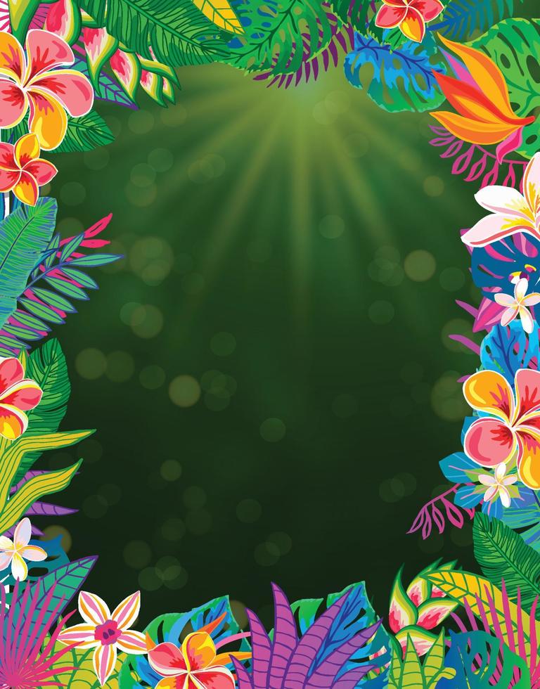 Tropical Exotic Flowers Design for Banner, Flyer, Brochure, Fabric Print vector