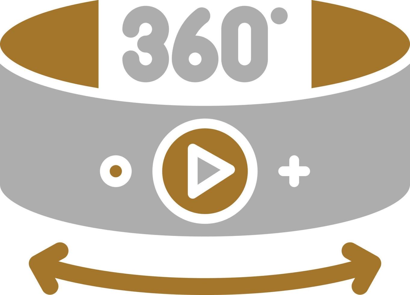 estilo de icono de video de 360 grados vector