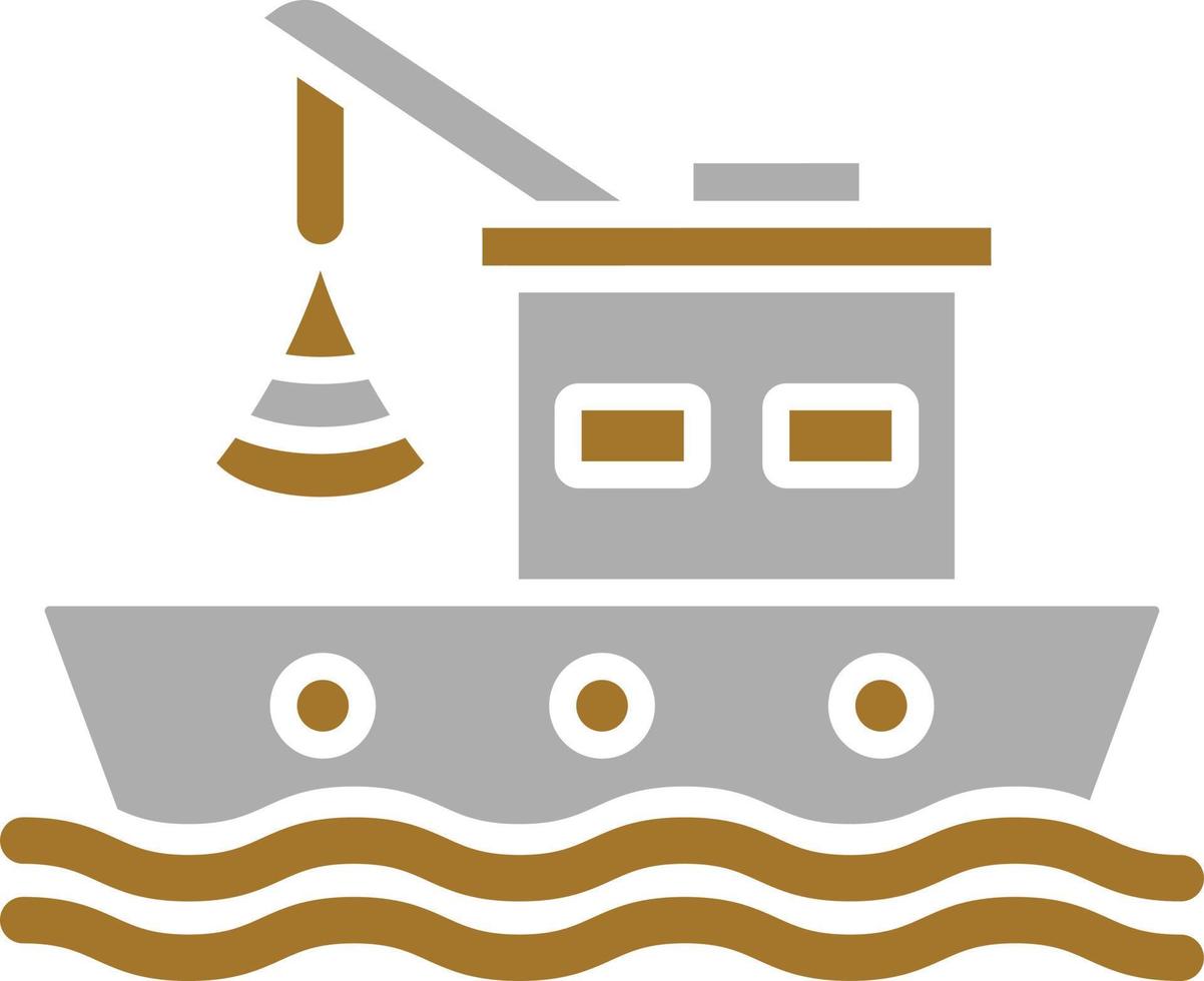 estilo de icono de barco de pesca vector