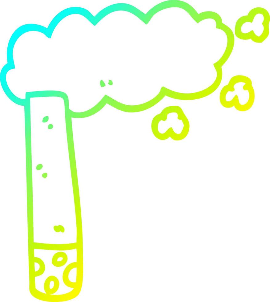 cold gradient line drawing cartoon cigarette vector