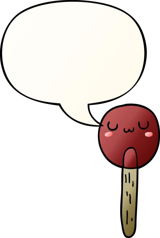 cartoon lollipop and speech bubble in smooth gradient style vector