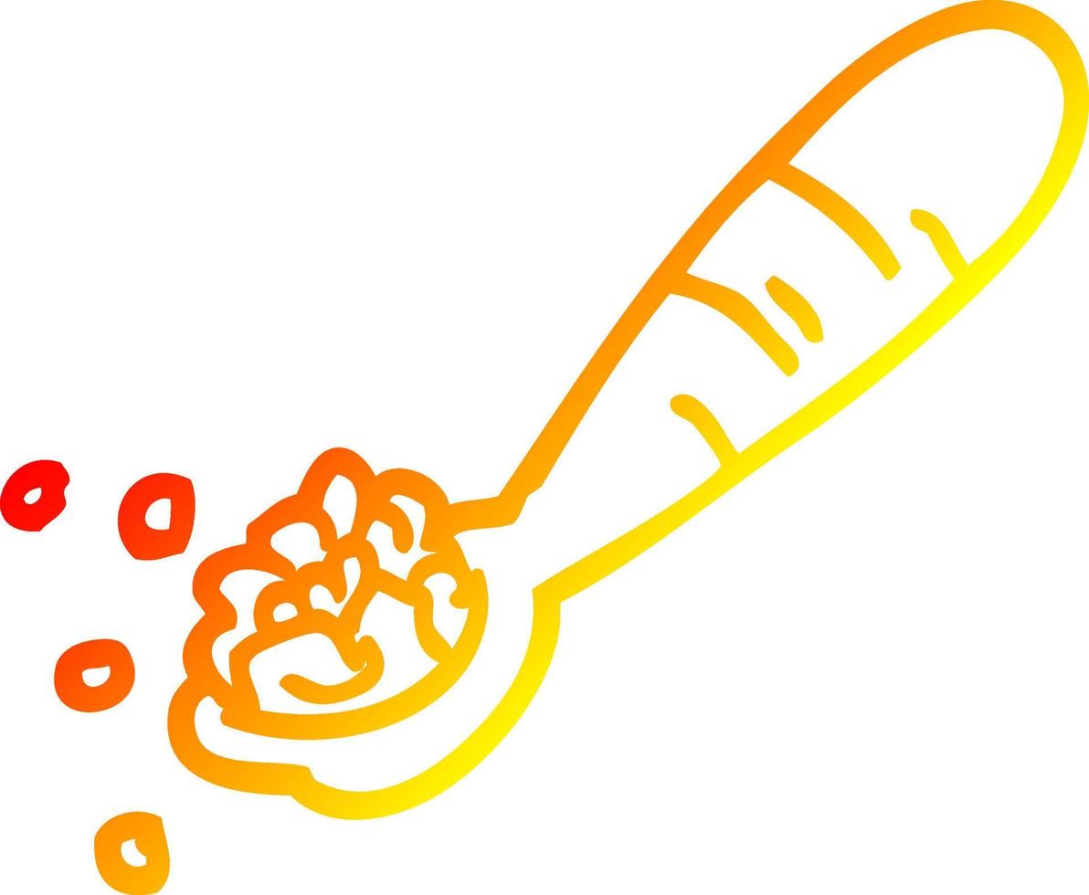 warm gradient line drawing cartoon spoon of cereal vector