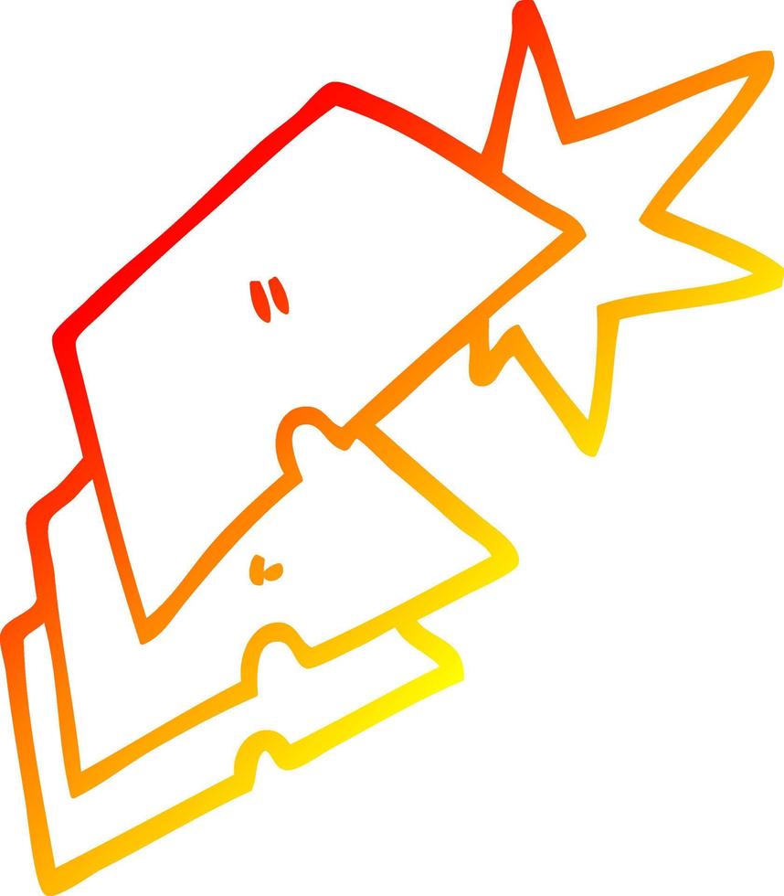 warm gradient line drawing cartoon work knife blades vector