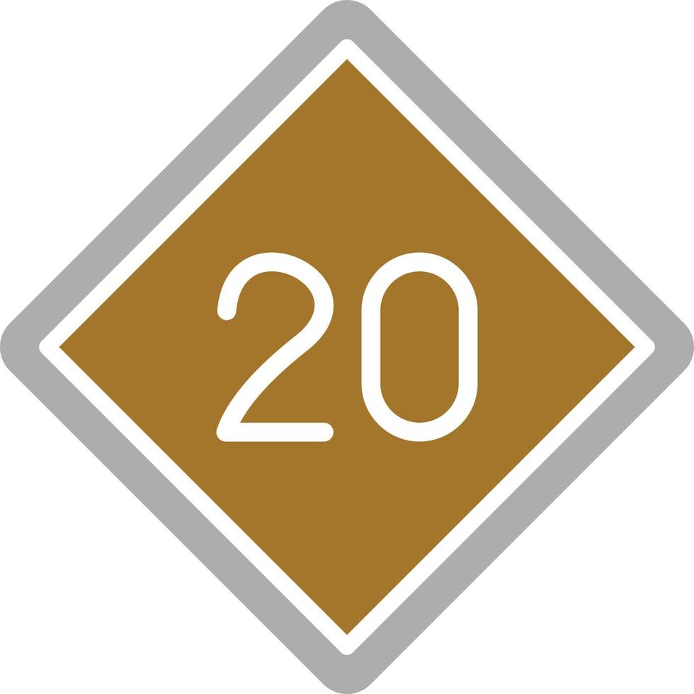 estilo de icono de límite de velocidad 20 vector