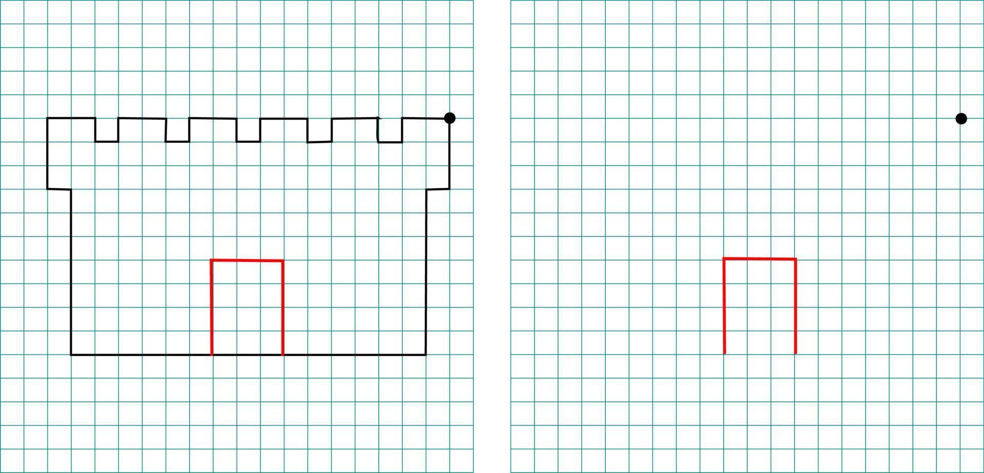 graphic dictation. worksheet kindergarten vector