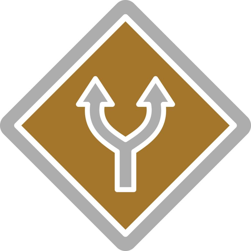 Split Road Icon Style vector