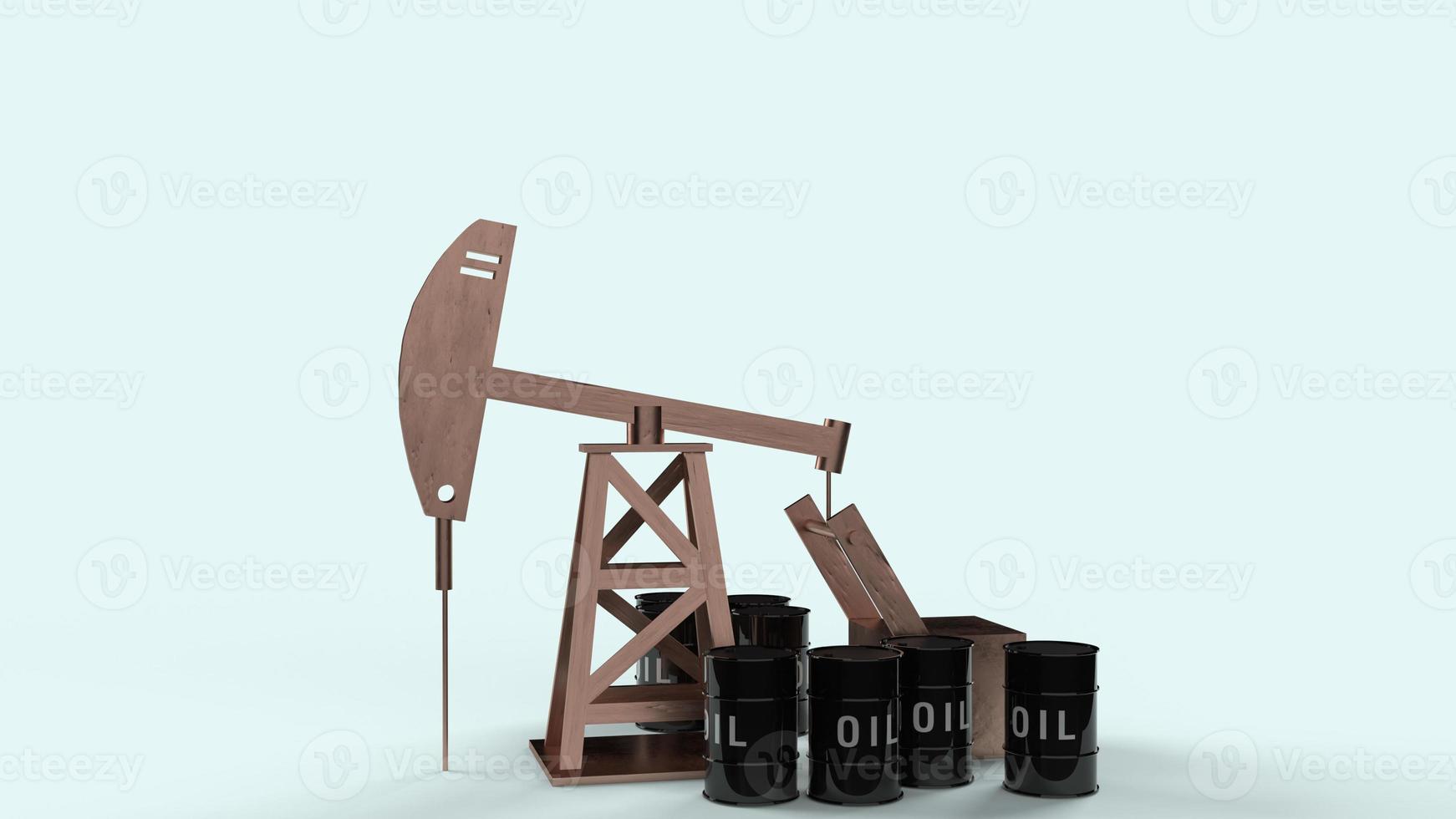 oil drilling machine 3d rendering  for  petroleum content. photo