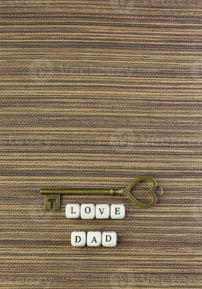 wooden text  for father day content close up image. photo