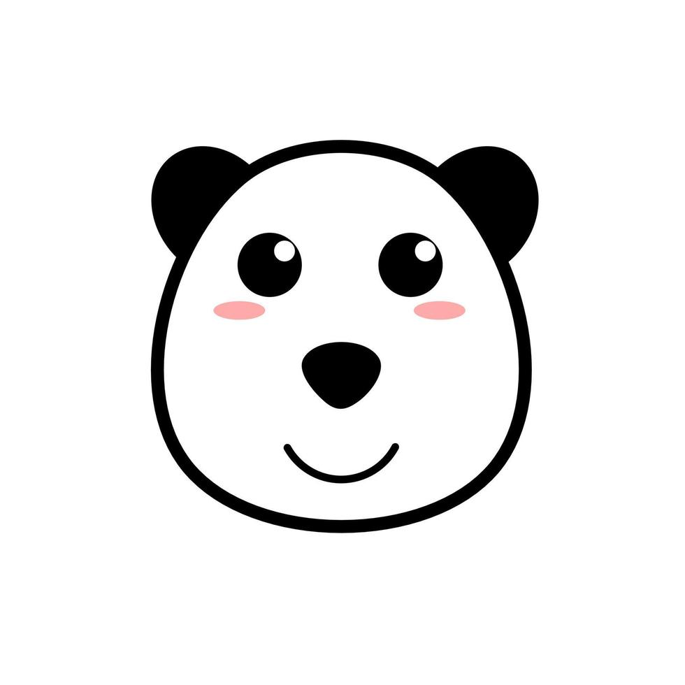 lindo bebé panda. cara de panda bebé. logotipo de panda bebé. vector