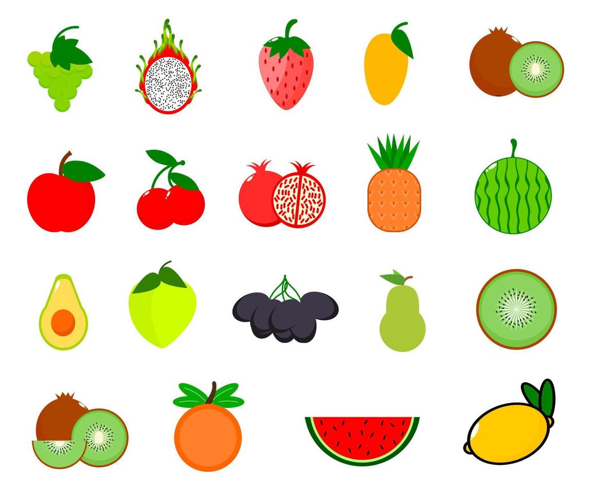 conjunto de iconos de frutas vector