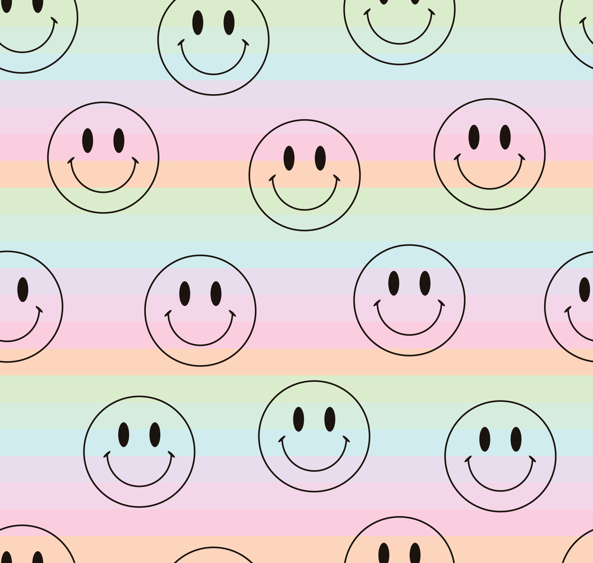 Seamless pattern background with pastel horizontal lines and smiling face  emotion circles. Geometric lines cute 90s modern trendy psychedelic texture  design 10658214 Vector Art at Vecteezy