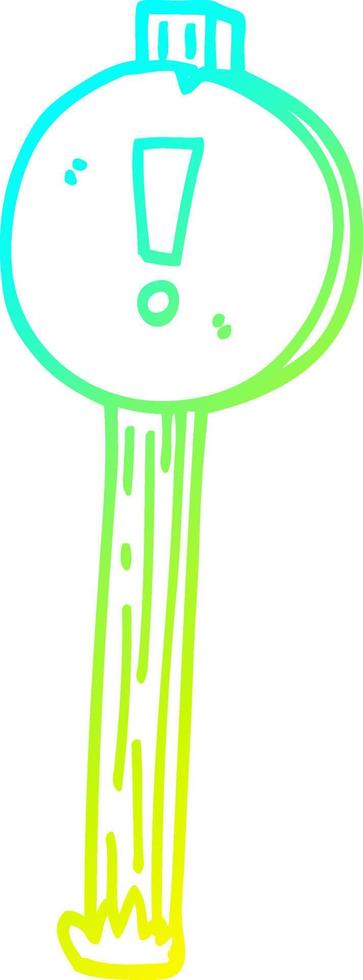 cold gradient line drawing cartoon road sign vector