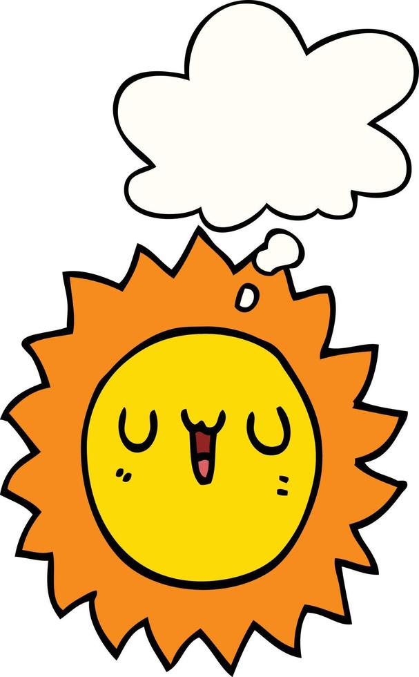 cartoon sun and thought bubble vector