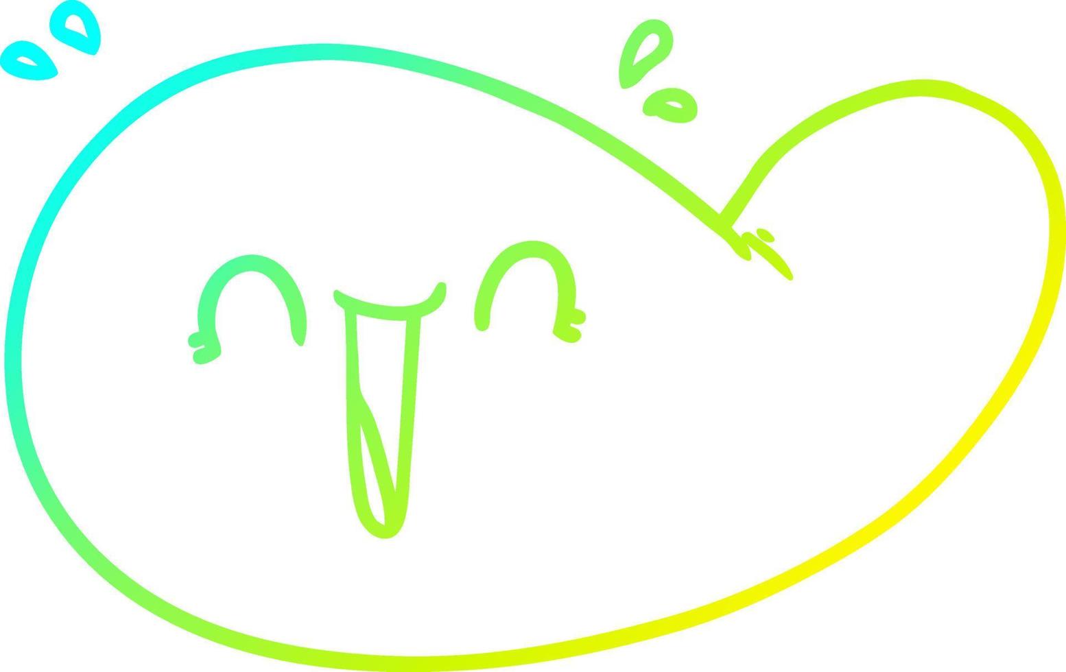 cold gradient line drawing cartoon gall bladder vector