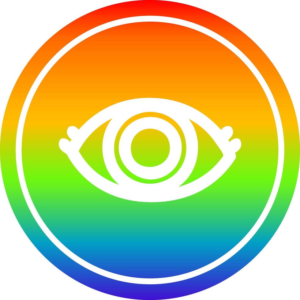 staring eye circular in rainbow spectrum vector