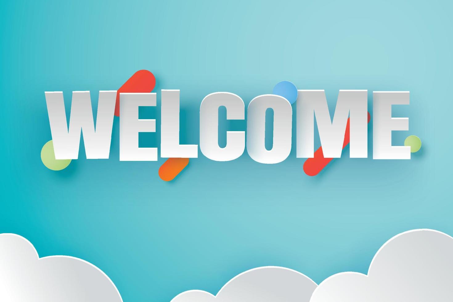 Welcome sign letters with blue sky background Welcome banner greeting Welcome sign letters with blue sky background Welcome banner greeting