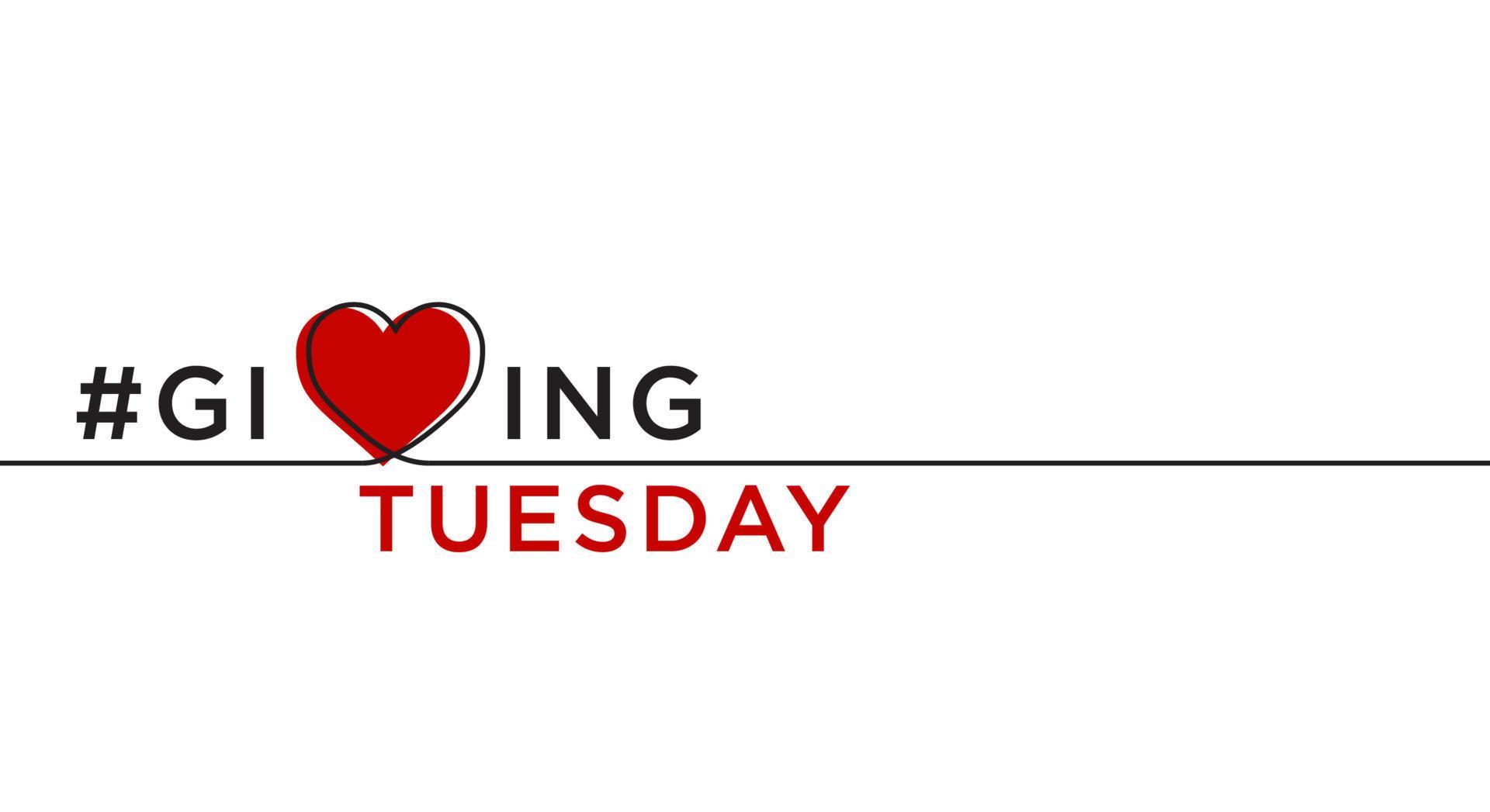 Giving Tuesday, the world's day of charity giving with a line forming a