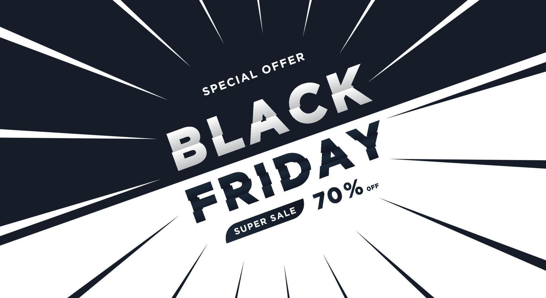 Black Friday Sale banner. Modern minimal design with black and white typography. vector