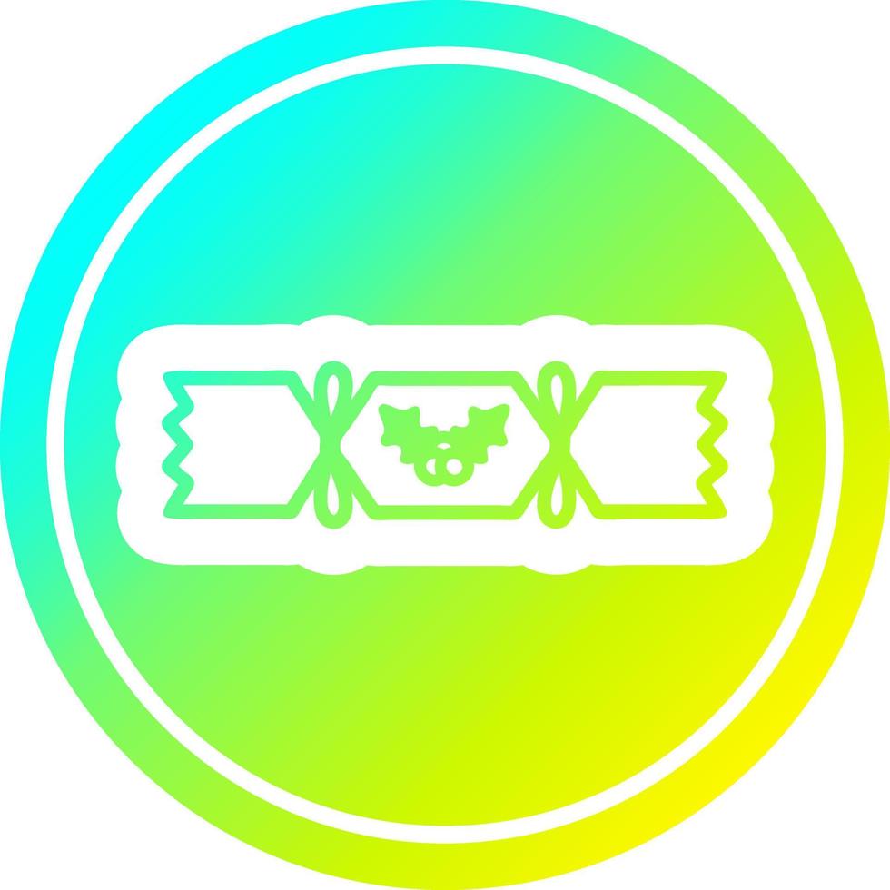 christmas cracker circular in cold gradient spectrum vector