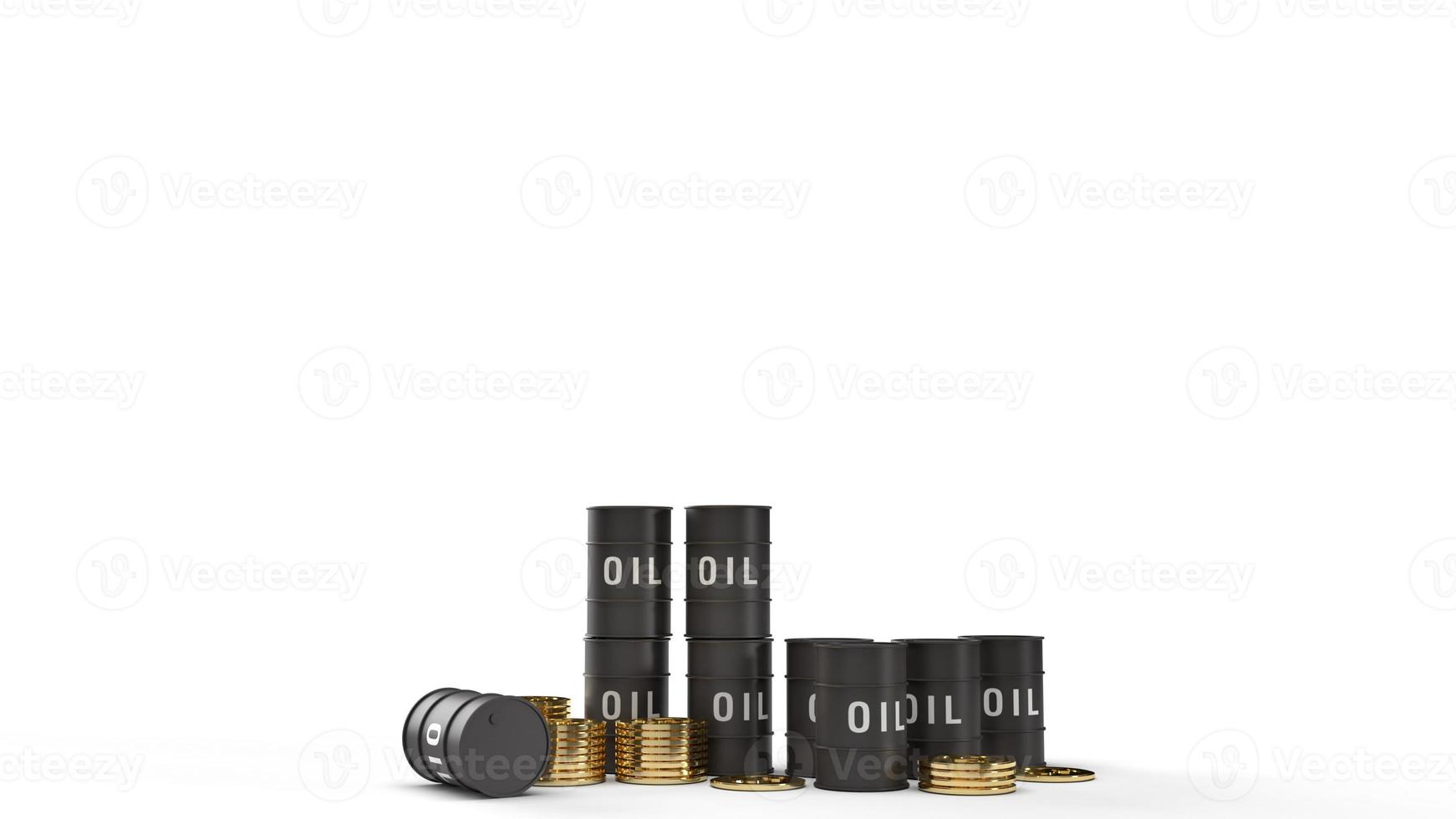 Tank oil and gold coins  3d rendering for petrol content. photo