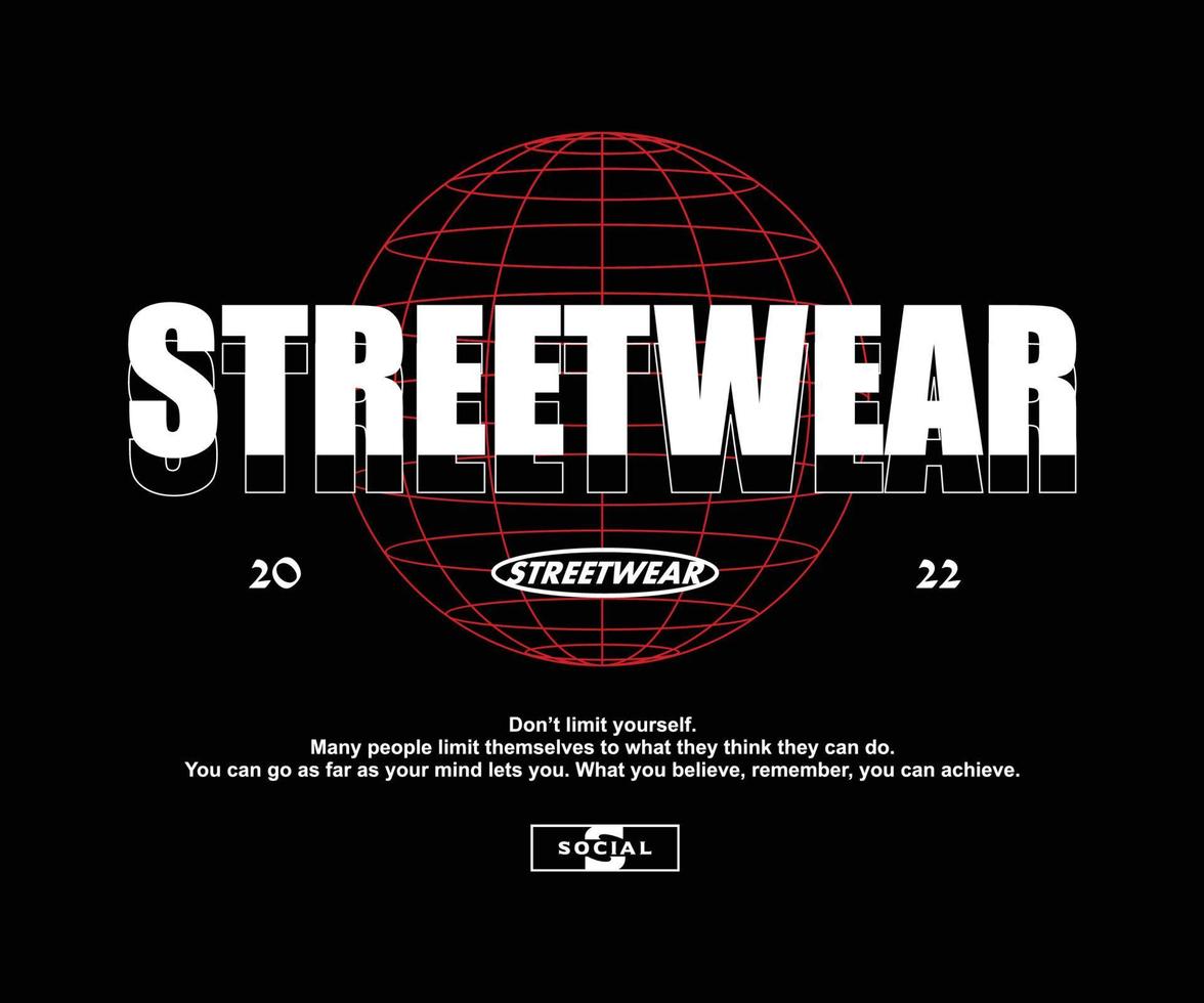 ilustración estética del diseño de camisetas streetwear, gráfico vectorial, afiche tipográfico o camisetas street wear y estilo urbano vector