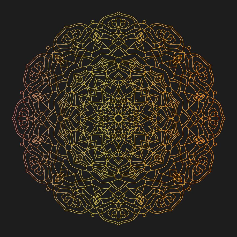 Mandala ornament vector illustration. Ethnic mandala with luxury colorful tribal ornament. Isolated.Gold color. Free Vector