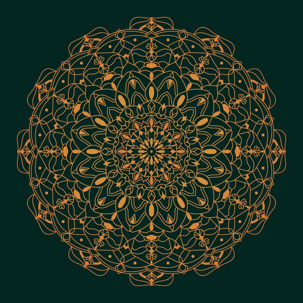 Mandala ornament vector illustration. Ethnic mandala with luxury colorful tribal ornament. Isolated.Gold color.