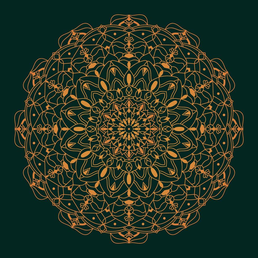 Mandala ornament vector illustration. Ethnic mandala with luxury colorful tribal ornament. Isolated.Gold color.