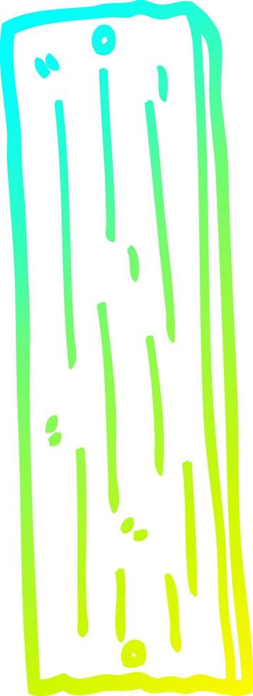 cold gradient line drawing cartoon plank vector