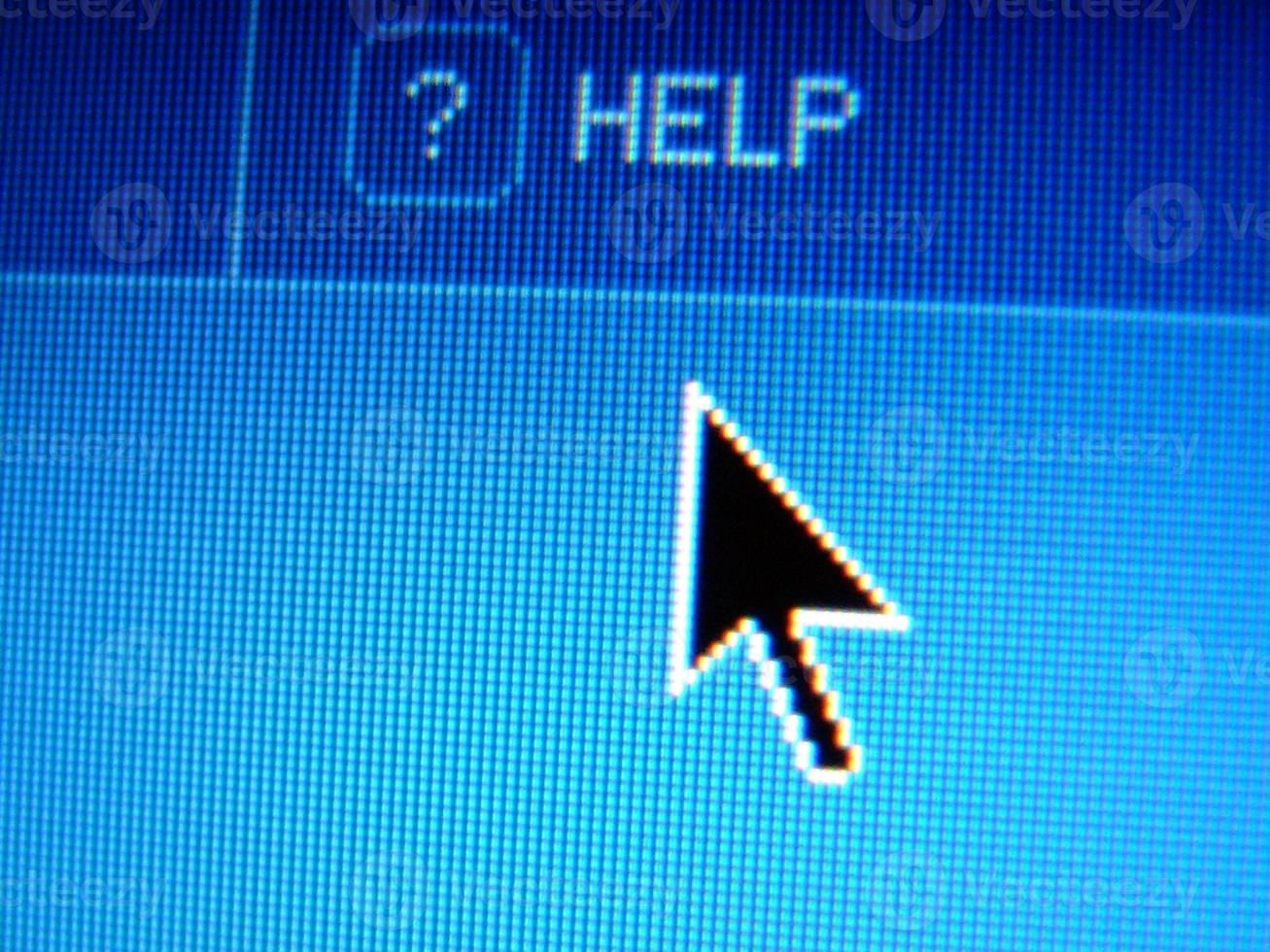 help online and cursor above photo