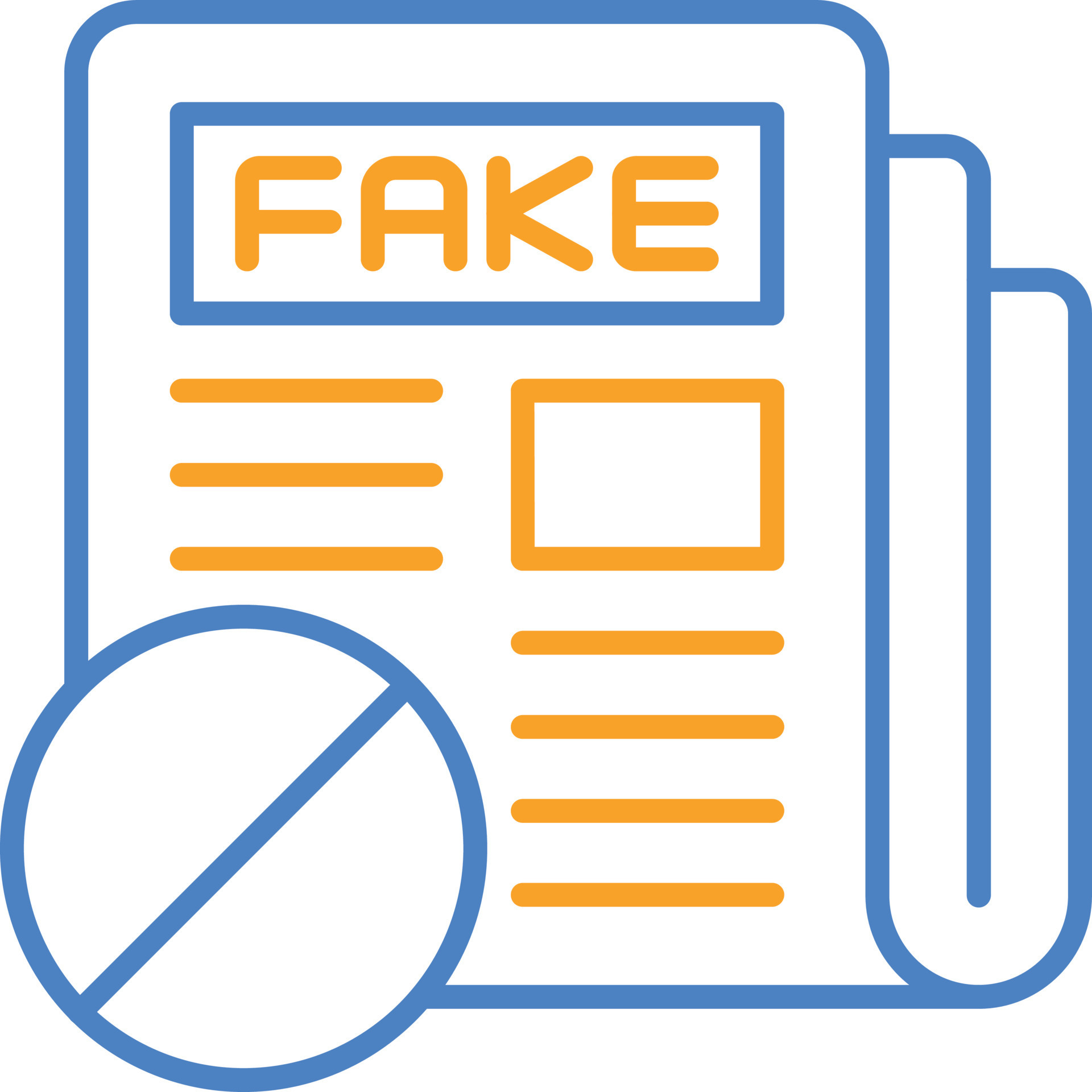 Fake News Blue And Orange Line Icon 10659582 Vector Art at Vecteezy