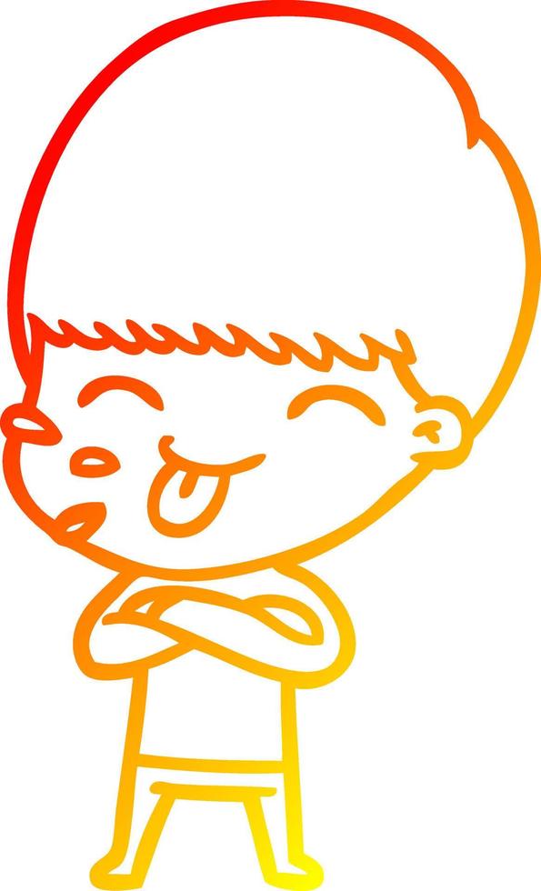 warm gradient line drawing cartoon rude man vector