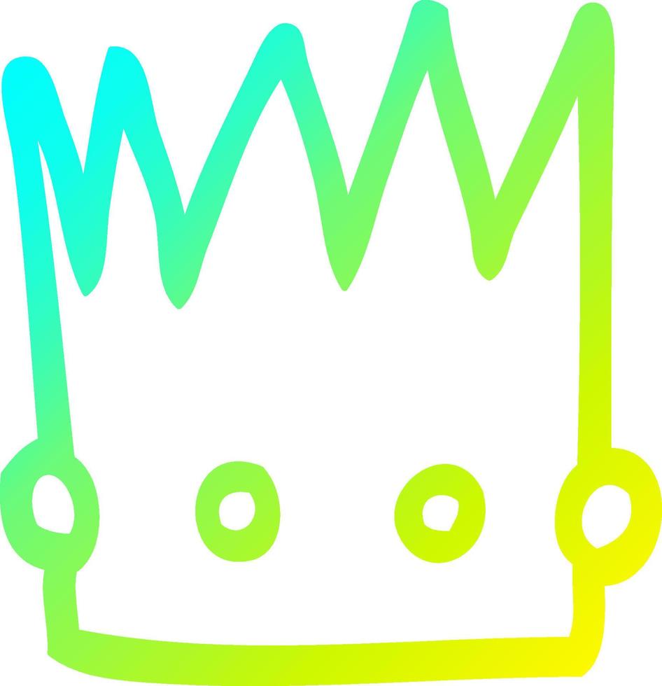 cold gradient line drawing cartoon crown vector