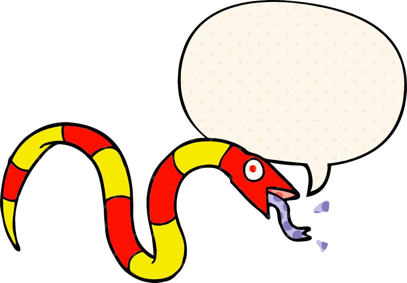 hissing cartoon snake and speech bubble in comic book style vector