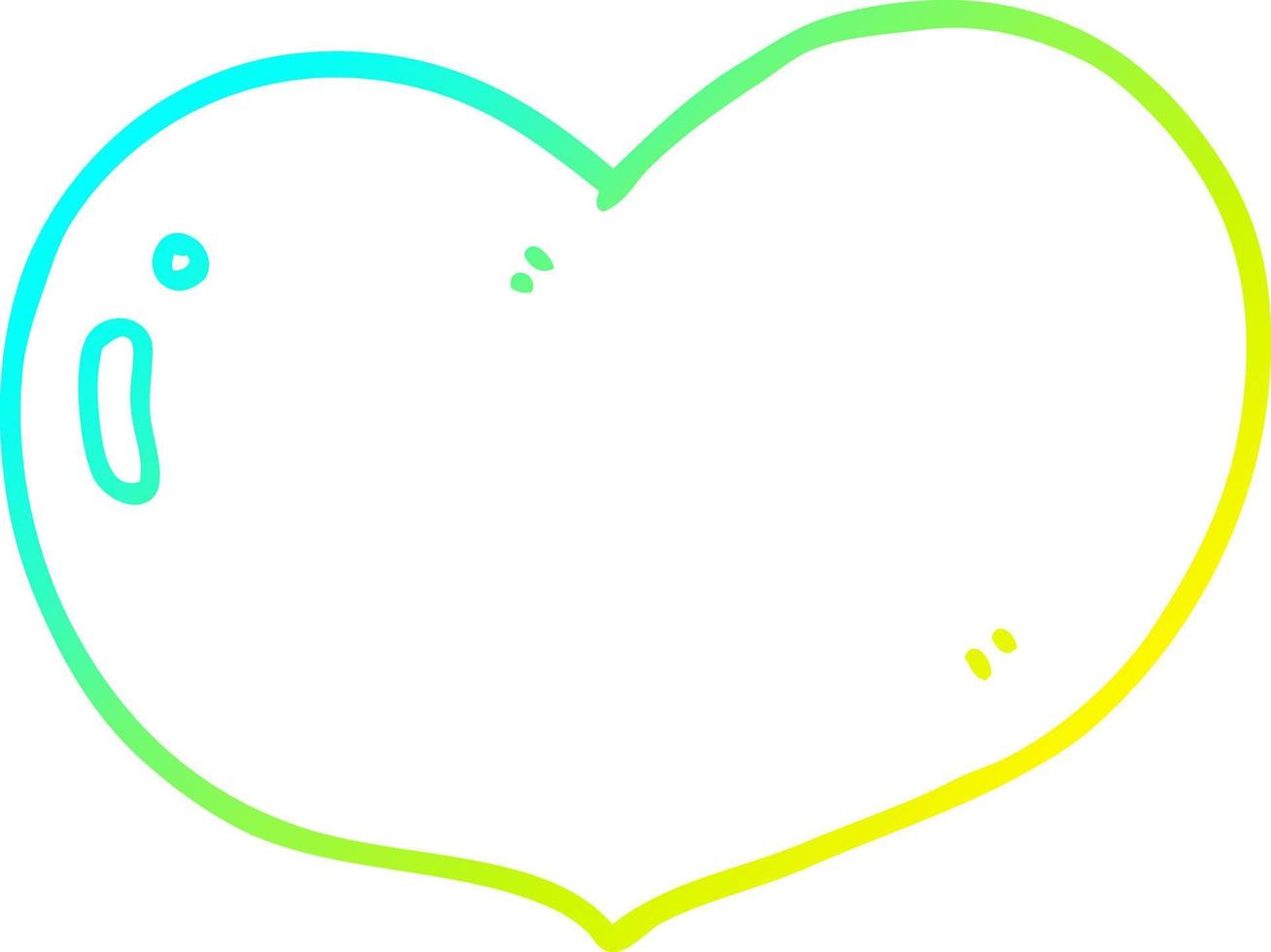 cold gradient line drawing cartoon love heart vector