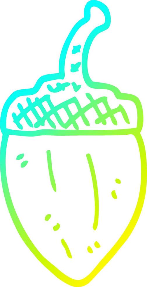 cold gradient line drawing cartoon acorn vector