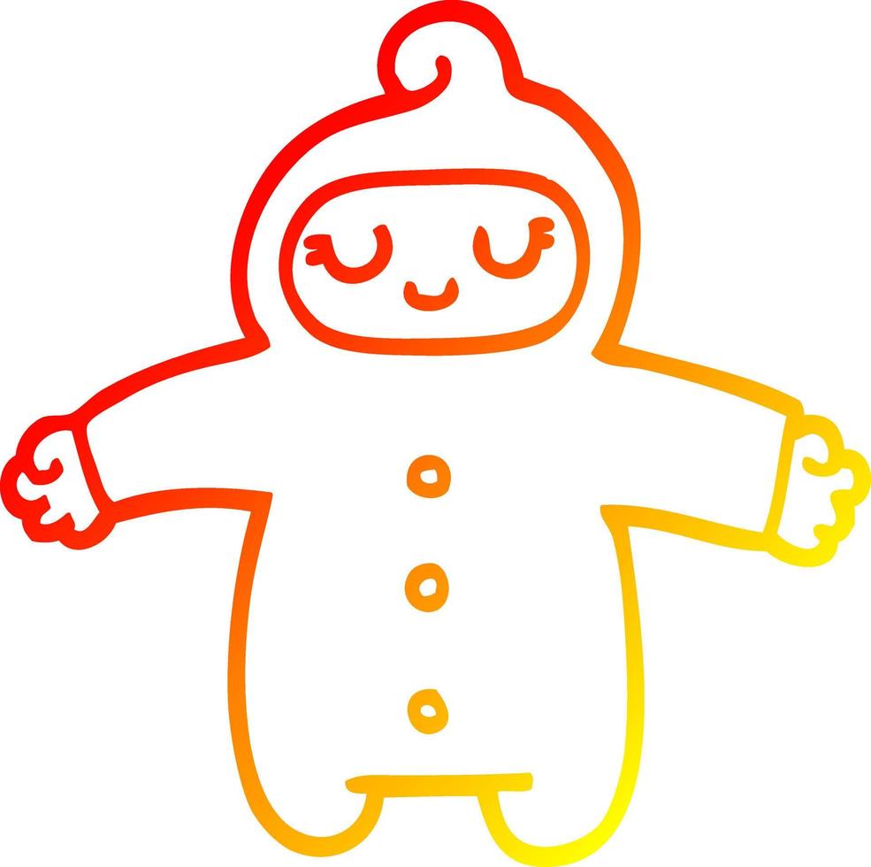 warm gradient line drawing cartoon baby vector