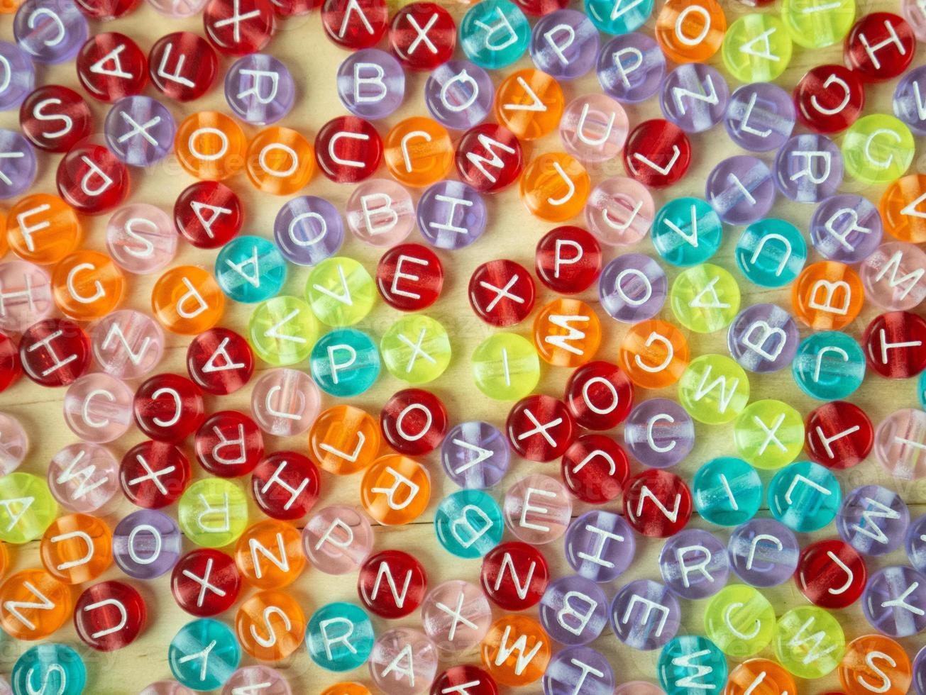 The alphabet bead multi color for background content photo