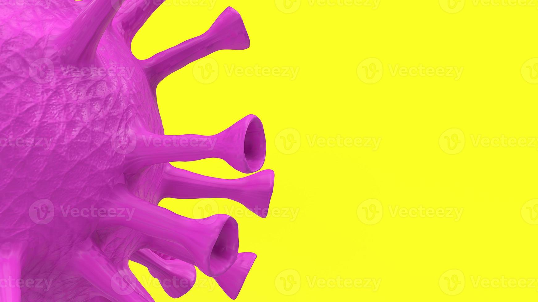 virus on yellow background for medical content 3d rendering photo